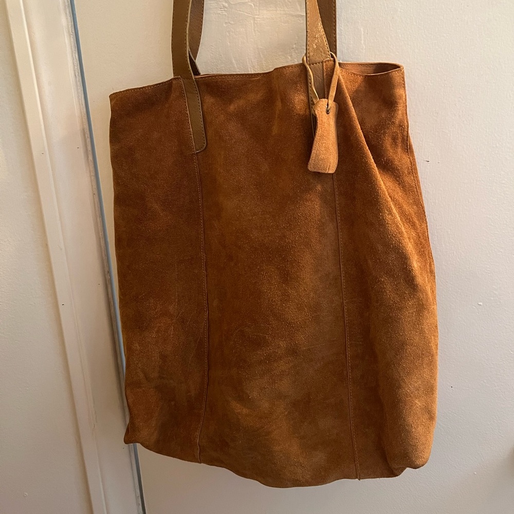Suede tote bag